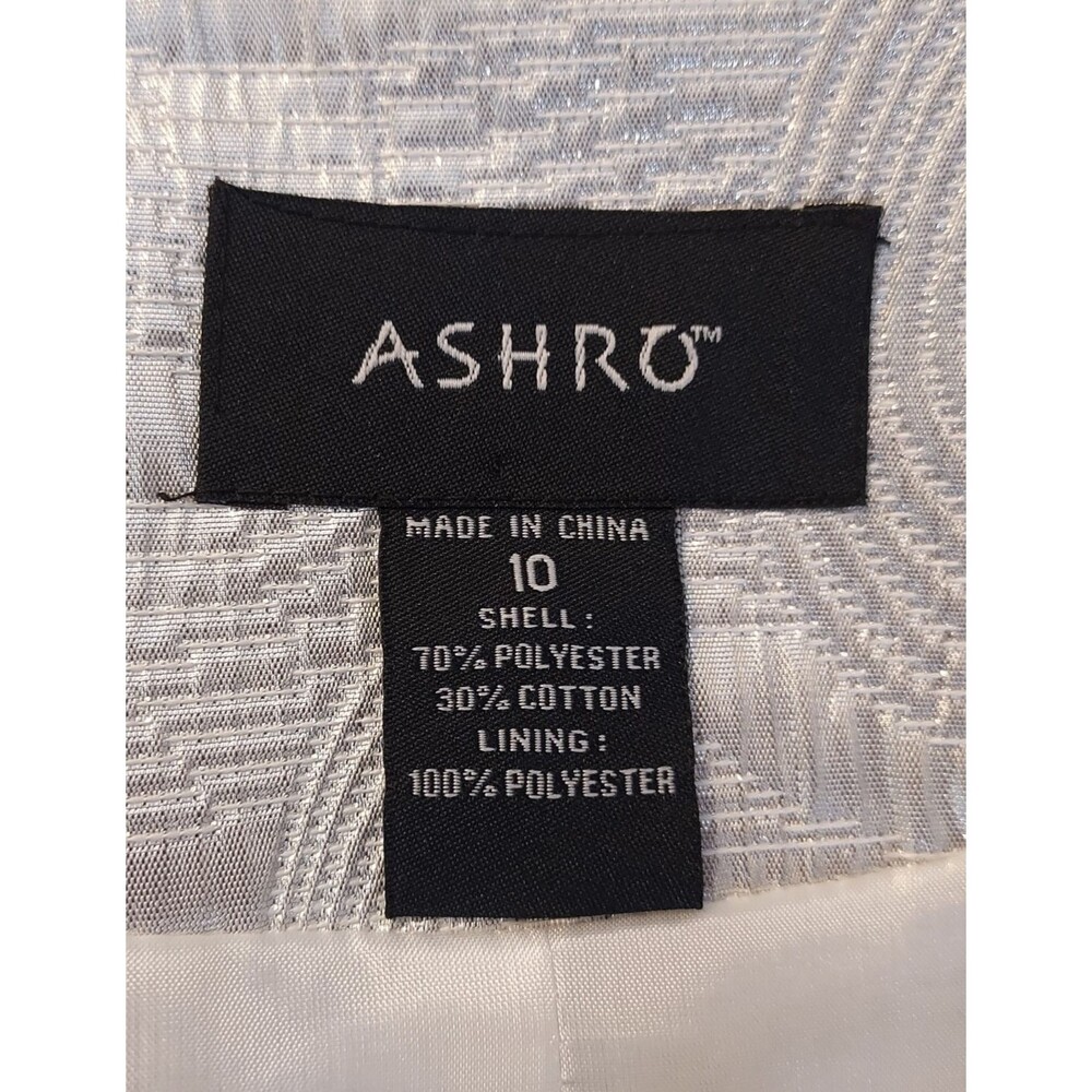 ASHRO Dress Jacket 2pc Set Sz 10 Silver Event Party Church Work Office Fall - Picture 10 of 16